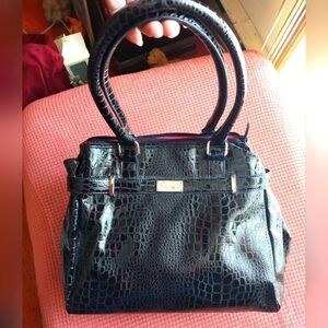 Fiorelli Black Mock-Croc Shoulder Bag